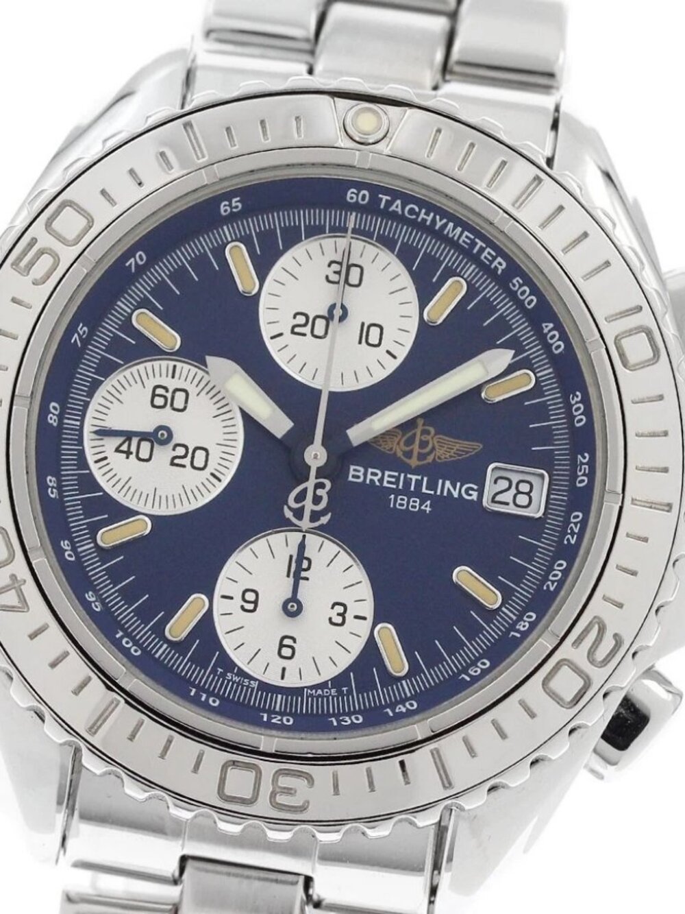 BREITLING Chrono Shark A13051 Date Navy Dial Automatic Men's Watch_948648